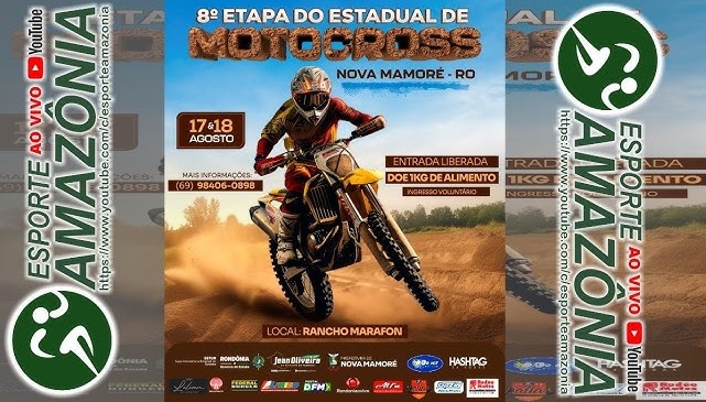 VÍDEO: Assista AO VIVO a 8ª Etapa do estadual de motocross direto Nova Mamoré